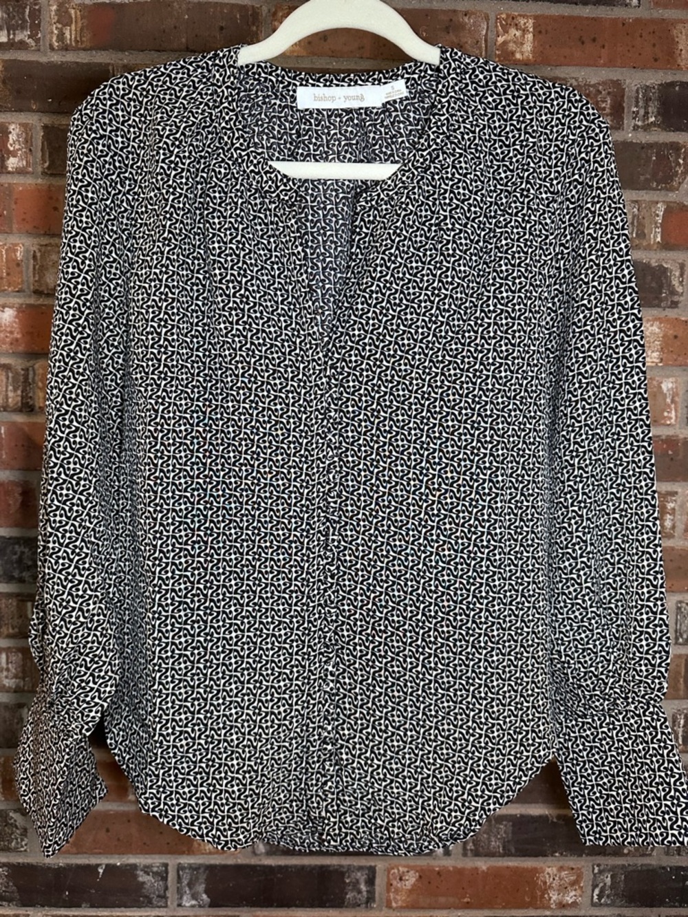 bishop + young Black & White Abstract Print Blouse